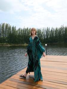 Vestido Largo Maxi de Verano 2024, Nuevo, Marrón, Hecho a Mano, Estilo Kaftan, para Mujer, Hippie, Bohemio, Cintura Natural, Talla Grande, Lavable, para Playa, 6XL - Product Image 4