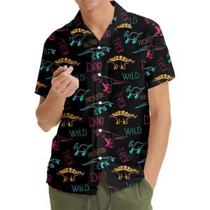 Chemises hawaïennes personnalisées pour hommes et femmes, design à manches courtes et boutons, respirantes, anti-rides, pour l'été et les vacances en famille, vente en gros - Product Image 4