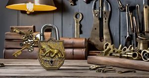Tiger Brand Smart Brass Padlock Golden Antique-Inspired <b>Lock</b> with <b>Keys</b> Functional Working Brass-made Security Device - Product Image 4