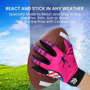 Vente chaude tous les gants de football américains personnalisés Gants récepteurs antidérapants Designs personnalisés Équipes de joueurs Premium Custom - Product Image 4