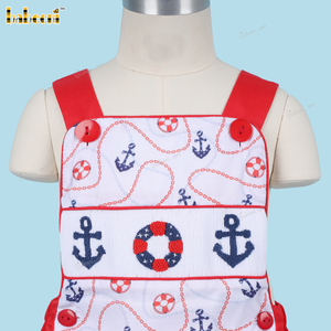 Bebé niños de punto burbuja mano smocked Anker rojo OEM ODM conjuntos de ropa personalizado hecho a mano bordado al por mayor fabricante - Product Image 2