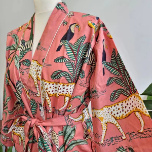 ชุดคลุมคลุมคลุมชายหาดลายดอกชุดคลุมคลุมคลุมตัวชุดคลุมคลุมตัวชุดคลุมคลุมคลุมลำลองลายดอกกุหลาบพีชทำจากผ้าฝ้ายแท้สำหรับฤดูร้อน - Product Image 1