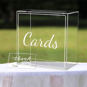 Boîte de cartes de mariage transparente en acrylique élégant de haute qualité pour la collection de cartes-cadeaux, idéale pour les mariages, les réceptions et les remises de diplômes - Product Image 2