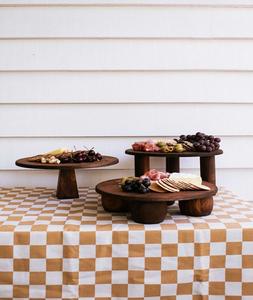 Plateau rond en bois miniature créatif en gros, plateau à gâteau de qualité alimentaire avec couvercle pour le dîner, fournitures de cuisine - Product Image 3