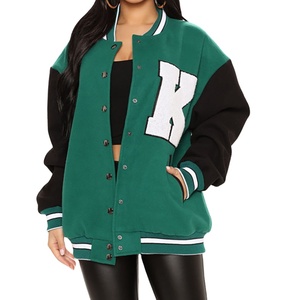 Veste universitaire de haute qualité pour femmes vêtements de sport d'hiver avec fermeture à boutons côtelés à manches longues vêtements d'extérieur mode imprimé techniques - Product Image 1