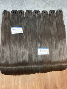 Vente en gros d'extensions de cheveux Remy vietnamiennes brutes vierges à 100% °, lot de trame naturelle droite super doublement dessiné, origine du Vietnam - Product Image 2