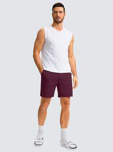 Short de golf décontracté pour homme 100% coton, léger, respirant, à séchage rapide, motif solide avec 3 poches, respectueux de l'environnement - Product Image 6