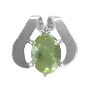 Silver Plated Geometric 925 Silver Natural Stone <b>Peridot</b> <b>Pendant</b> with Freshwater Pearl Sapphire Zircon Diamond Accents for Women - Product Image 3