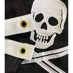 Paquete de 2 Banderas de Barco Pirata de 12x18 Pulgadas Hechas en EE. UU., Banderas de Yate Pirata con Bordado Jolly Roger y 2 Anillas de Latón, Resistentes - Product Image 5