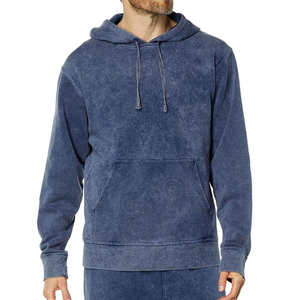 Hombres lavado ácido Sudadera con capucha personalizada OEM al por mayor de tela de algodón de gran tamaño elegante transpirable cómodo moderno casual moda de moda - Product Image 1