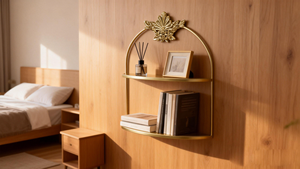 Étagère murale décorative moderne en résine et métal, à niveaux, pour cuisine et salon, étagère de rangement au-dessus des toilettes et pour entrée - Product Image 5