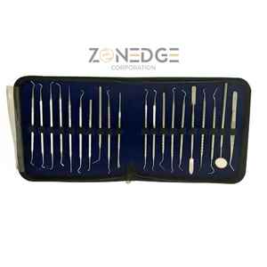 Top qualité avec pochette en cuir Pu 20 pièces détartreurs dentaires Kit complet médical basique général Instruments de chirurgie dentaire ensemble - Product Image 2