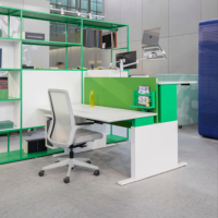 Bureau électrique moderne réglable en hauteur pour poste de travail à usage commercial