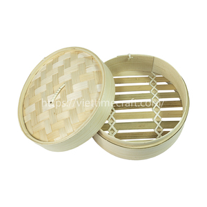 Producto caliente Cesta de vapor de bambú de alta calidad con compartimentos y tapa ecológica para una cocina de vapor saludable - Product Image 4