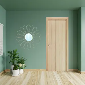 Puerta interior de madera española de la mejor calidad Roble con ranuras de madera Núcleo de aglomerado para usar en cualquier espacio interior