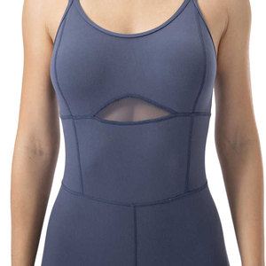 Meilleure Vente Combinaison de Yoga Sans Coutures Taille Haute pour Femme, Couleur Unie, Bretelles Fines, Détails en Maille Découpée, Longueur Intégrale, Extensible dans les Quatre Sens - Product Image 5