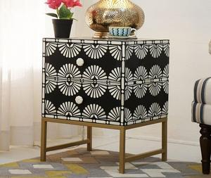 Meuble de rangement décoratif en finition incrustée d'os Coffre moderne avec tiroirs Parfait pour l'intérieur de la maison, de l'hôtel ou du bureau par f s i - Product Image 4