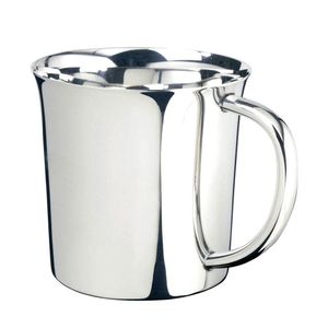 Taza DE AGUA DE Metal hecha a mano india, taza de Color plateado, mango de diseñador, taza para bebidas, uso de bebés, primeros regalos de Navidad - Product Image 6