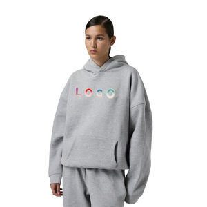 Chándal holgado de talla grande con logotipo personalizado unisex, conjunto de 2 piezas con logotipo impreso para mujer - Product Image 6