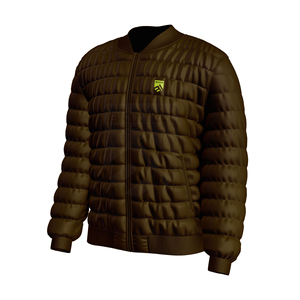 Veste matelassée à blocs de couleurs pour hommes OEM Manteau matelassé de style bombardier avec manches contrastées et fermeture à glissière - Product Image 3