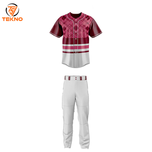 Uniforme de béisbol transpirable de alta calidad para adultos al por mayor uniformes de béisbol para hombres de color sólido impresos por sublimación de Hip Hop - Product Image 1