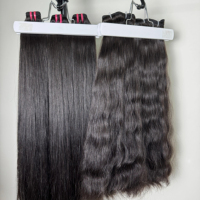 Extensions de cheveux humains vierges Remy bruts vietnamiens, style ondulé naturel, trame fine, double trame machine, lots de mèches