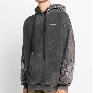 Sudadera con Capucha para Hombre, 100% Algodón, Lavado Ácido, Diseño Sólido, Informal, para Invierno, de Secado Rápido, Transpirable y Personalizable - Product Image 3