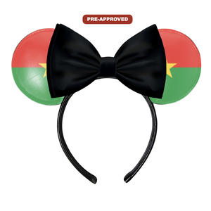 ที่คาดผมคำสั่งซื้อจากโรงงานที่กำหนดเองจากแนวคิดการออกแบบที่ได้รับการอนุมัติธง Burkina Faso h.e.r. อุปกรณ์ผลิตตามสั่ง - Product Image 1