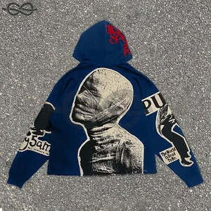 Vente en gros, sweat à capuche personnalisé avec impression 3d, sweat-shirts à capuche surdimensionnés pour hommes, sweats à capuche unisexes lourds avec impression en mousse et logo - Product Image 5