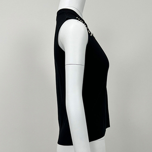 OEM 2024 personalizado verano negro O-cuello sólido sin mangas crop Top Casual de talla grande Racerback mujeres camisetas sin mangas chaleco - Product Image 5