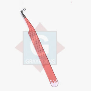 High Quality Premium Stainless Steel Eyelash Tweezers High Quality <b>Lash</b> Extension Tweezers - Product Image 2