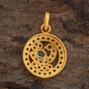 Pendentif religieux hindou en acier inoxydable plaqué or - Product Image 3
