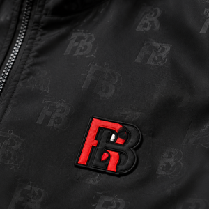 Men's Black Hooded Tracksuit Set Full Zipper Letter Print Casual Sportswear with Side Pockets and Logo Front Windbreaker Set - Product Image 4