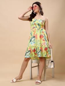 ชุดเดรสผ้าฝ้ายทอมือลายดอกไม้สไตล์อินเดีย เอวธรรมชาติ สำหรับเจ้าสาว ของขวัญแต่งงาน ฤดูร้อน แฟชั่นผู้หญิง ลดราคา - Product Image 4