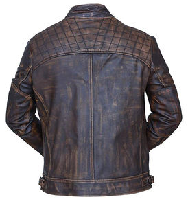 Chaqueta de cuero casual de alta calidad para hombre, con dos bolsillos interiores, cuello alto con cierre de cremallera, chaquetas para hombre. - Product Image 5