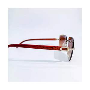 Luxueux Moissanite Diamant Lunettes De Soleil Baguette Verre Lentilles Hip Hop Style Bijoux De Mode - Product Image 3