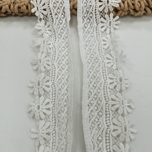 White 3D Lace Trimming Elegant Soft Comfortable Embroidery Jacquard Cotton Polyester Trim Clothes Gifts Bags Dress Home Textiles - Product Image 1