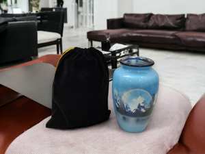 Urna de cremación de paisaje para cenizas humanas, urna funeraria conmemorativa decorativa, urna grande de aluminio de 10 pulgadas para cenizas, capacidad de hasta 200 libras - Product Image 6