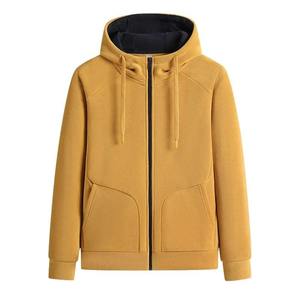 Men Solid Color Hoodie Casual Zipper Hoodie <b>Top</b> <b>Thermal</b> New Fashion Oversized Breathable Men's Hoodies - Product Image 2