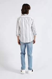 Camisa con botones personalizada Camisa a cuadros informal personalizada vintage Impreso con logotipo Camisa de manga larga de algodón para hombres - Product Image 5