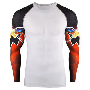 Rashguard respirant UPF50 à manches longues, personnalisable par sublimation, séchage rapide, équipement sportif style BJJ MMA Jiu Jitsu, 100% polyester - Product Image 6