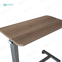 Table de lit réglable en hauteur à ressort à gaz, chariot roulant pour ordinateur portable, plateau de chevet pneumatique en bois pour usage domestique