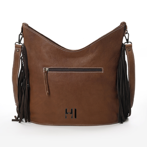 Sac bandoulière hobo vintage en cuir de vachette véritable pour femme – Style western avec franges en daim et design gravé - Product Image 3
