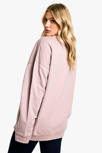 Sweat-shirt ample en maille décontracté pour femme, nouvelle mode, coupe ample, coupe-vent, écologique, avec logo brodé sur le devant, pour l'hiver - Product Image 2