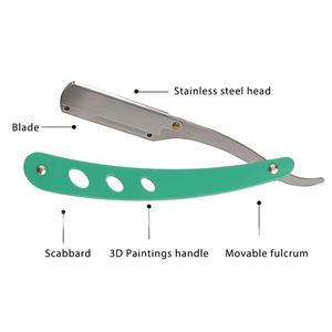 Maquinilla de afeitar recta de peluquero profesional, afeitadora de hoja de seguridad de acero inoxidable para corte de pelo de salón para hombres y mujeres - Product Image 4