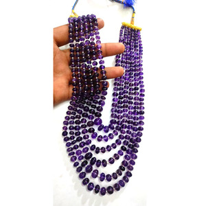 Amethyst-Piedras preciosas lisas, 8-10mm, 24 pulgadas - Product Image 6