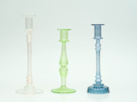 Porte-bougie en verre soufflé artisanal de luxe en forme de cœur, cadeau décoratif et objet d'artisanat pour la décoration de la maison et les mariages