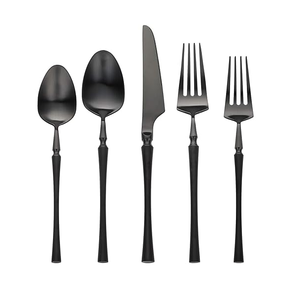 Noir Mat Couverts Hôtel Restaurant Dîner Ware 5 Pièces Cuillère En Acier Inoxydable Fabrication Prix Abordable - Product Image 6
