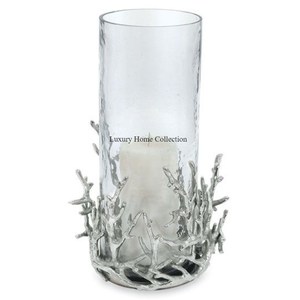 Modern Glass Made Tabletop Candle Holder With Gold Color Base and <b>Top</b> Border Brass Casted Handmade Tabletop Dinnerware Supplies - Product Image 3