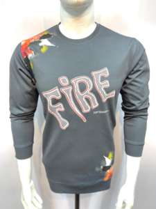 Sweat-shirt en coton mélangé de 300 grammes pour hommes à la mode FIRE imprimé graphique col rond pull décontracté dans le Style Streetwear - Product Image 3
